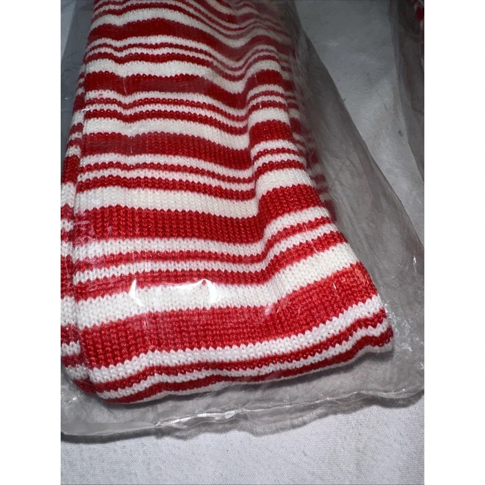 Set of 5 NWT Kirkland's Red/White Striped Fabric Garland 3 